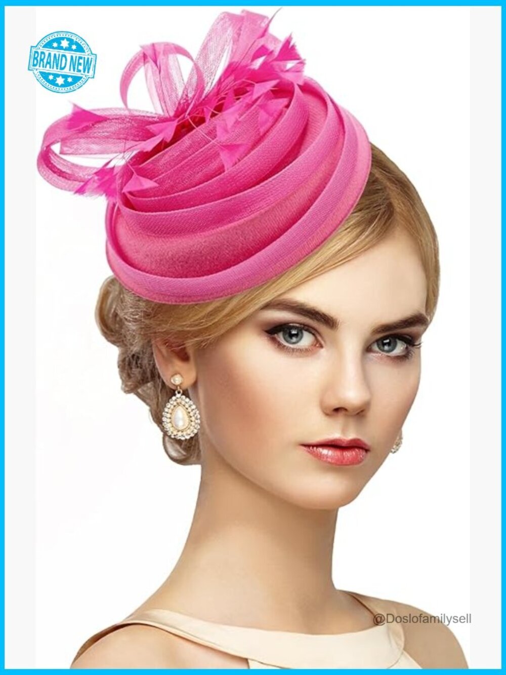Feather Mesh Fascinator Hat Elegant Derby Tea Party Headband Dual-Wear Clip